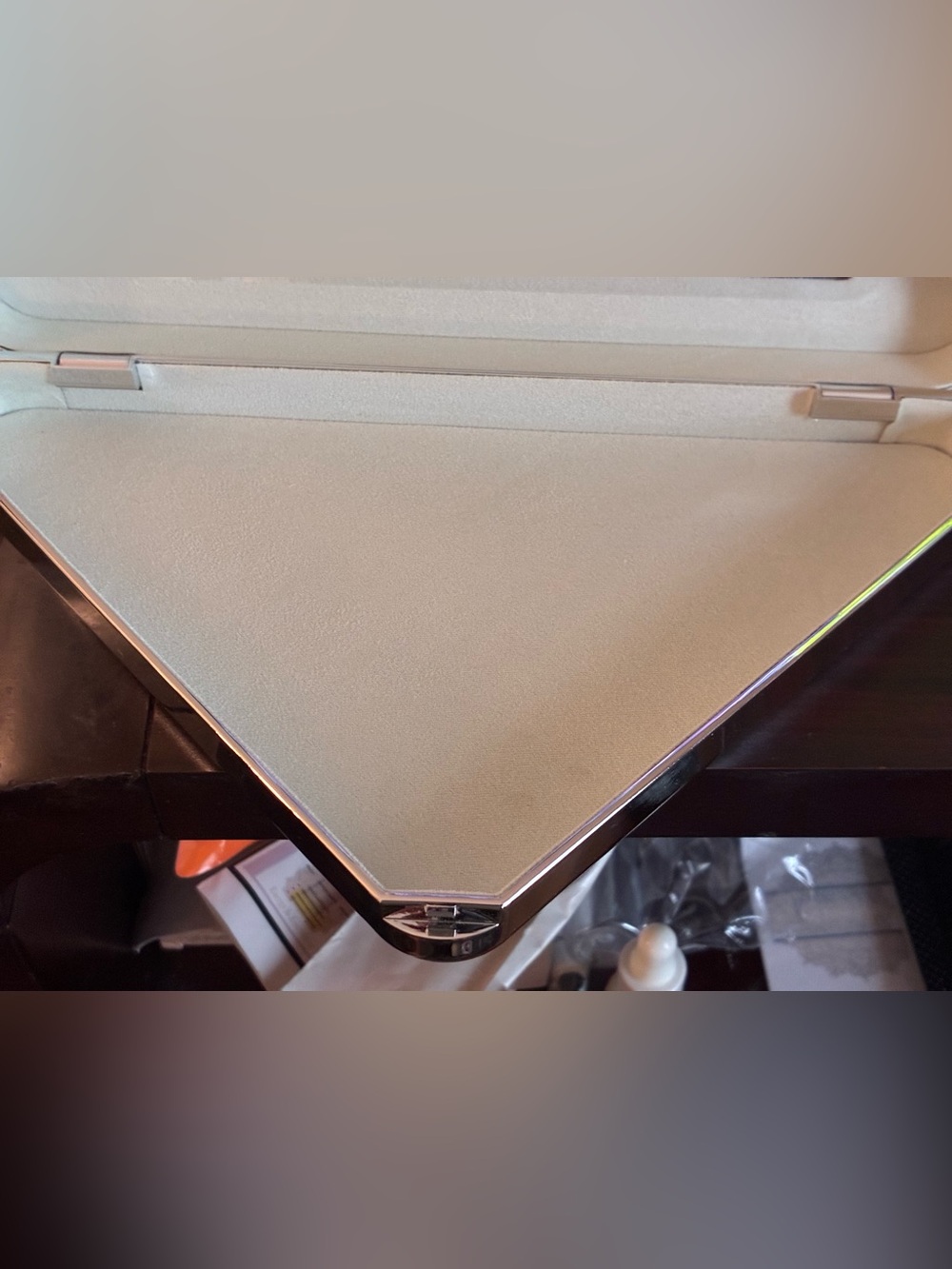 Rare Price!Prada Gold and Metallic Silver Triangular Large Clutch - Picture 4 of 5